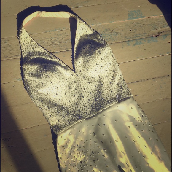 Schwarzkopf crystal studded low back evening gown. - Picture 1 of 1